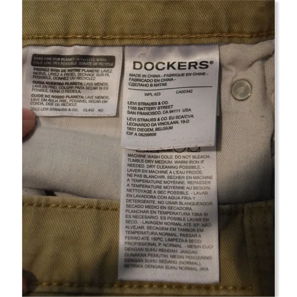 Dockers Straight Fit Khaki Chino Pants Mens 32 x 34 Used Work Uniform Cotton EUC